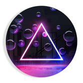 Neon Triangle Glass Wall Art.